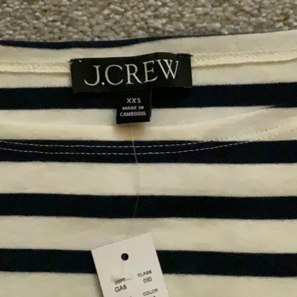 J.Crew Stripes Top With Feather Accents XXS NWT - Picture 4 of 6
